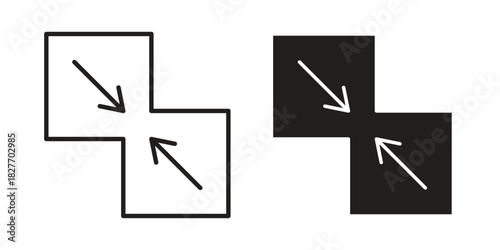 Merge icons Concepts. black solid and line stroke designs for web and app use