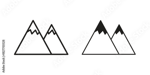 Mountain icons Concepts. black solid and line stroke designs for web and app use