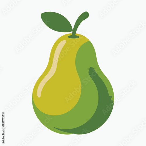 Pear Fruit Vector Illustration | Fresh Green Pear Icon Design