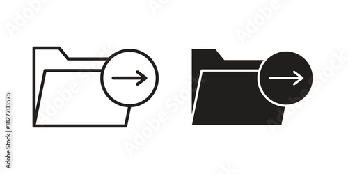 Move To Folder icons Concepts. black solid and line stroke designs for web and app use