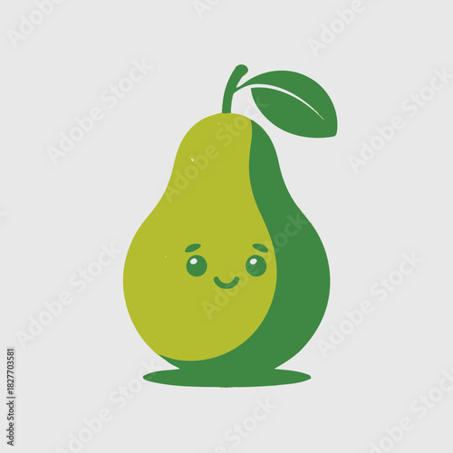 Pear Fruit Vector Illustration | Fresh Green Pear Icon Design