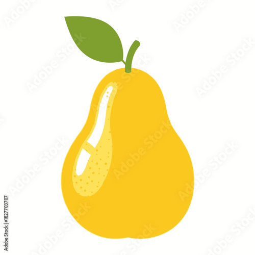 Pear Fruit Vector Illustration | Fresh Green Pear Icon Design