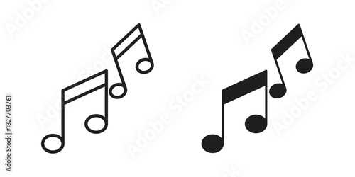 Music icons Concepts. black solid and line stroke designs for web and app use