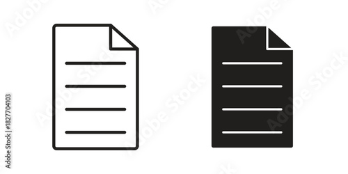 Note icons Concepts. black solid and line stroke designs for web and app use
