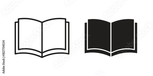 open book icons Concepts. black solid and line stroke designs for web and app use
