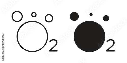 Oxygen O2 icons Concepts. black solid and line stroke designs for web and app use