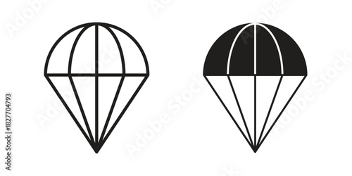 Parachute icons Concepts. black solid and line stroke designs for web and app use