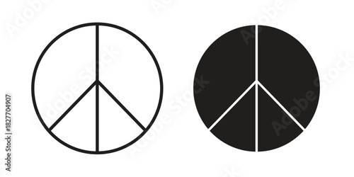 Peace icons Concepts. black solid and line stroke designs for web and app use