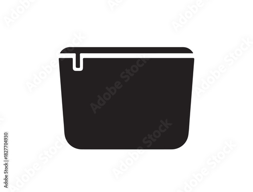  Pocket box icon in silhouette white background.