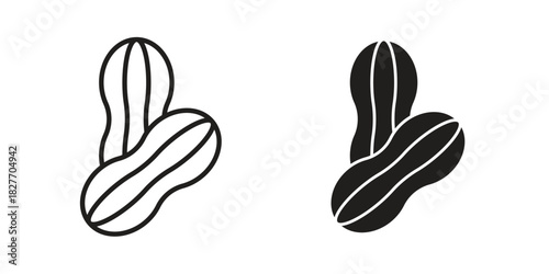 Peanut icons Concepts. black solid and line stroke designs for web and app use