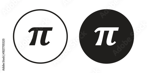 Pi icons Concepts. black solid and line stroke designs for web and app use