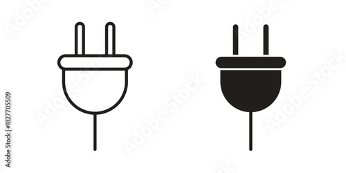 Plug icons Concepts. black solid and line stroke designs for web and app use