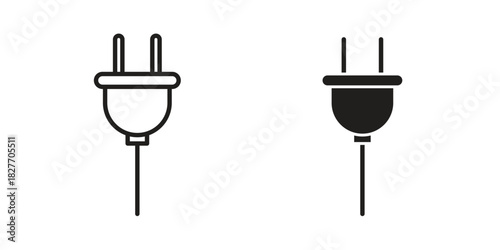 Plug icons Concepts. black solid and line stroke designs for web and app use