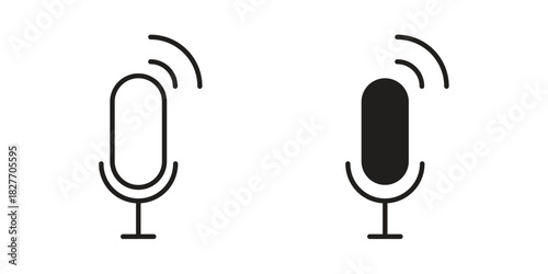 Podcast icons Concepts. black solid and line stroke designs for web and app use