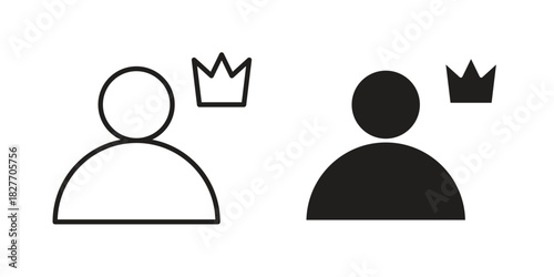 Premium User icons Concepts. black solid and line stroke designs for web and app use