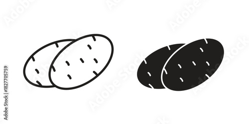 Potato icons Concepts. black solid and line stroke designs for web and app use