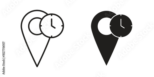 Real time location icons Concepts. black solid and line stroke designs for web and app use