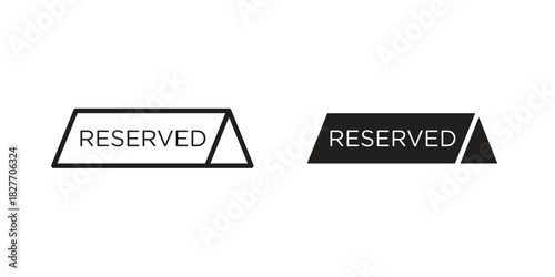Reservation table icons Concepts. black solid and line stroke designs for web and app use