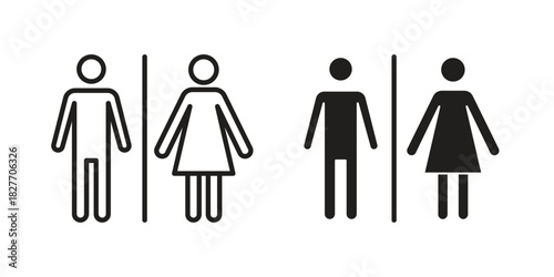 Restroom icons Concepts. black solid and line stroke designs for web and app use