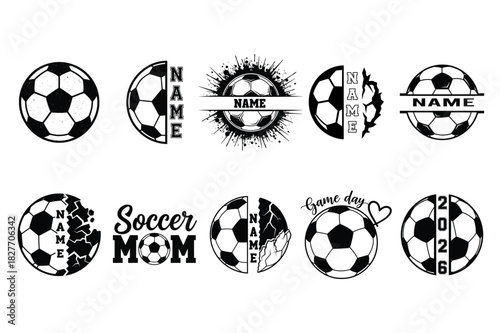 Soccer Ball Monogram Bundle – Custom Name Designs and Soccer Mom Graphics