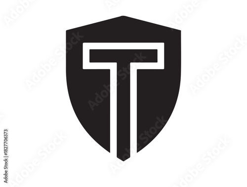 Titan Shield icon in silhouette white background.
