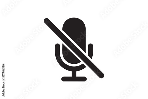 Muted microphone icon for conferencing apps and audio control dashboards