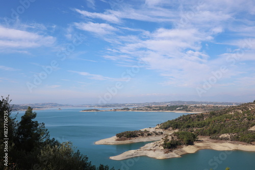Wallpaper Mural Turquoise Water of Lake Under Streaky Blue Sky Torontodigital.ca