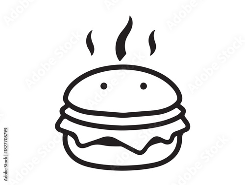 Zinger burger icon image in silhouette.