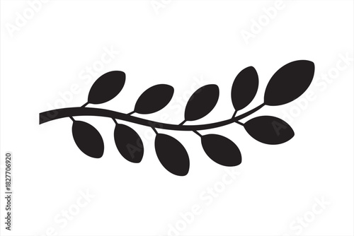 Minimal plant silhouette for natural product labels and herb graphics