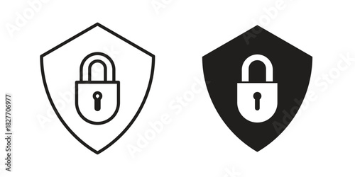 Security icons Concepts. black solid and line stroke designs for web and app use