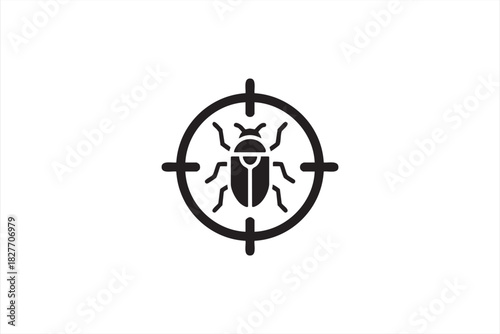Bug target icon for pest control services and extermination materials