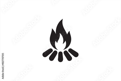 Minimal flame symbol for survival guides and nature dashboard graphics