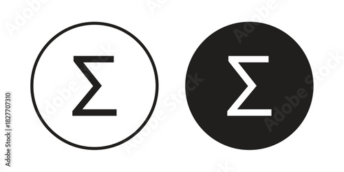Sigma icons Concepts. black solid and line stroke designs for web and app use