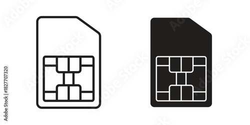 Sim card icons Concepts. black solid and line stroke designs for web and app use