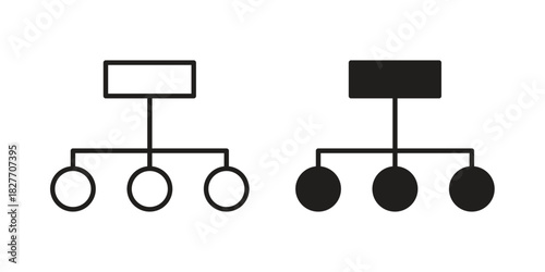 Sitemap icons Concepts. black solid and line stroke designs for web and app use