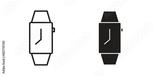 Smart watch icons Concepts. black solid and line stroke designs for web and app use