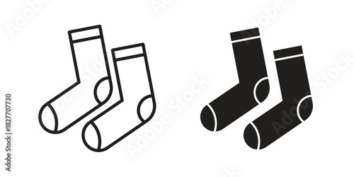Socks icons Concepts. black solid and line stroke designs for web and app use