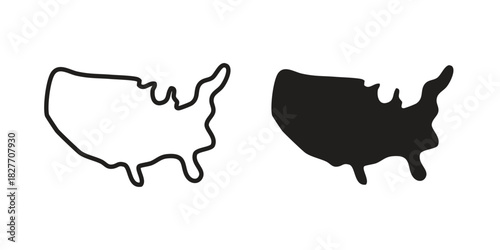 State country icons Concepts. black solid and line stroke designs for web and app use