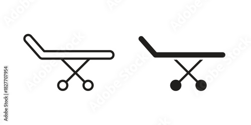 Stretcher icons Concepts. black solid and line stroke designs for web and app use