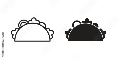 Taco icons Concepts. black solid and line stroke designs for web and app use