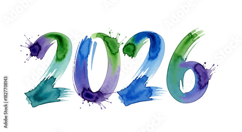 Welcome the Vibrant New Year 2026 with Watercolor Elegance and Artistic Flair