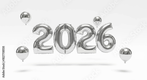 Celebrate 2026 with stunning silver balloons for a modern and elegant New Year