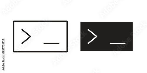 Terminal icons Concepts. black solid and line stroke designs for web and app use