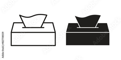 Tissue box icons Concepts. black solid and line stroke designs for web and app use