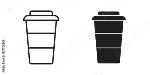 Togo Cup icons Concepts. black solid and line stroke designs for web and app use