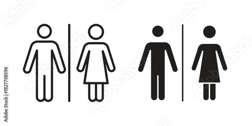 Toilet icons Concepts. black solid and line stroke designs for web and app use