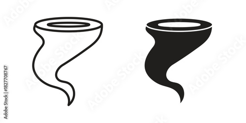 Tornado icons Concepts. black solid and line stroke designs for web and app use