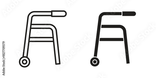 Walker icons Concepts. black solid and line stroke designs for web and app use