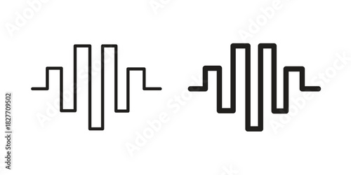 Wave square icons Concepts. black solid and line stroke designs for web and app use