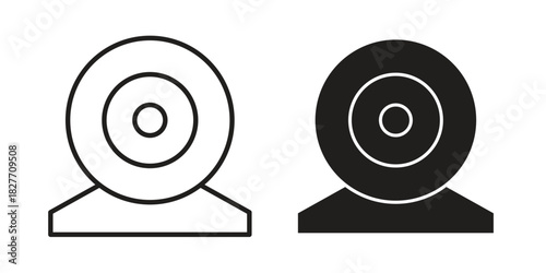 Webcam icons Concepts. black solid and line stroke designs for web and app use